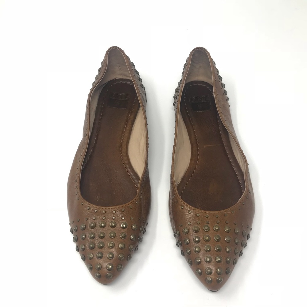 Frye ballet flats brown size 7 sharp nose leather